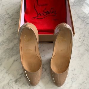 Christian Louboutin simple pump 120 patent/beige